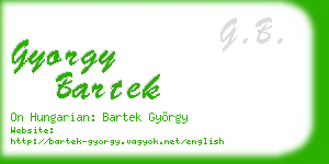 gyorgy bartek business card